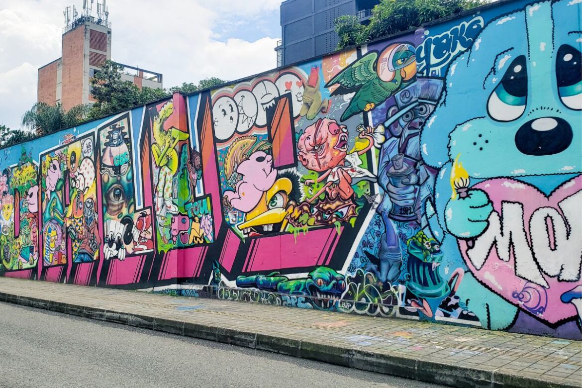 Street art in El Poblado Medellín Colombia